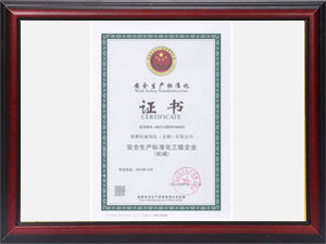 安全生產(chǎn)標準化證書(shū)